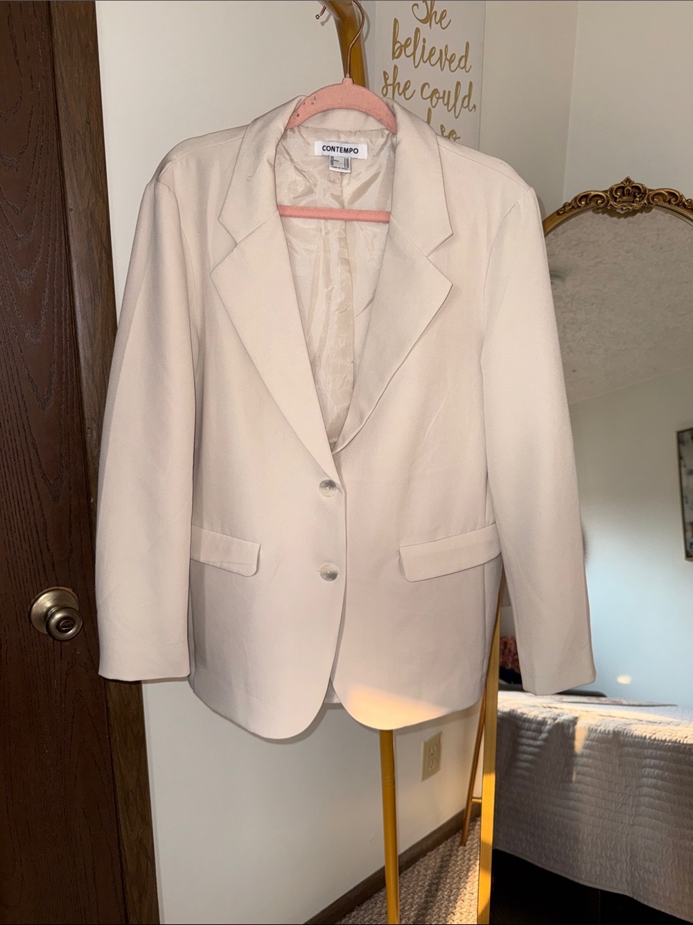 Contempo Cream Tailored Blazer